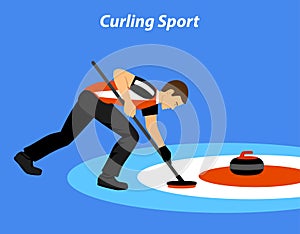 Curling Sport Vector Illustration