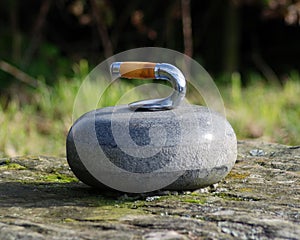 Curling stone close up