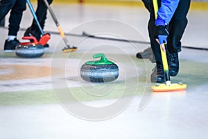 Curling stone on the ice