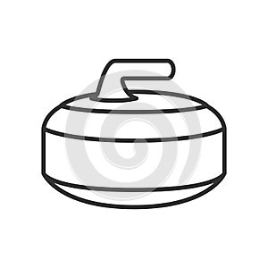 Curling Stone Outline Flat Icon on White