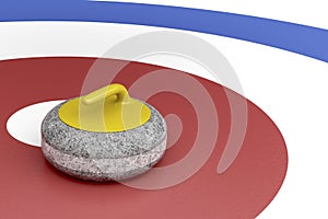 Curling stone in the target area