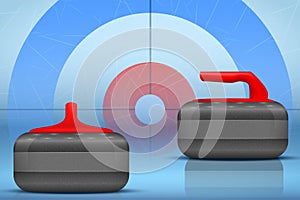 Curling stones equipment background