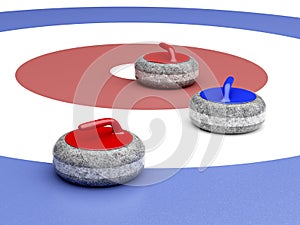 Curling stones on ice