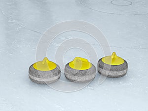 Curling stones on ice