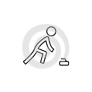 Curling, winter, sport outline icon. Element of winter sport illustration. Signs and symbols icon can be used for web, logo,