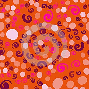 Curls pattern background. Vector illustration for your curly fashion design.