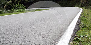 Curls in road of high mountain, french pirineo. photo