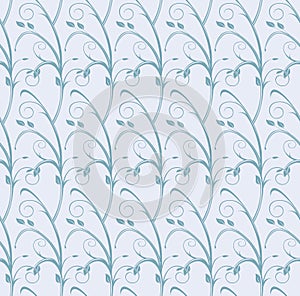 Curls seamless floral pattern.