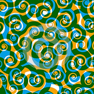 Curls seamless pattern, vector background