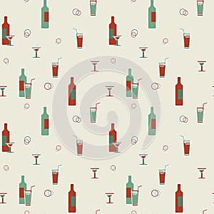 Curls seamless vector pattern in old-fashioned sty