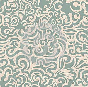 Curly blue seamless pattern