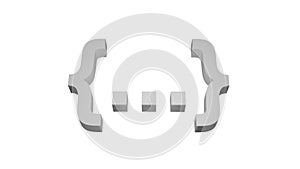 Curly braces icon isolated on white background for coding and design