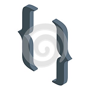 Curly brackets representing programming language code script