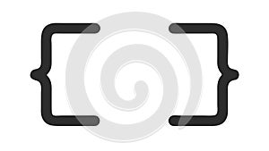 Curly Brackets Text Outline Vector Icon, vector design Generative AI