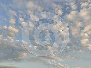 Curly clouds in the evening sky