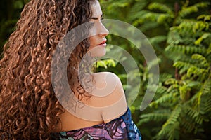 Curly hair woman