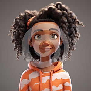 Curly-haired Virtual Character: A Slapstick 3d Model With Unique Appearance