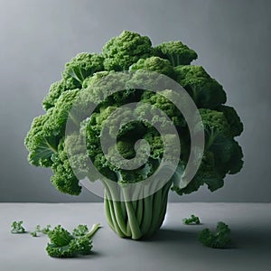 A curly kale microgreens bunch, Ai generated image