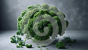 A curly kale microgreens bunch, Ai generated image