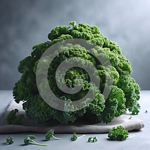 A curly kale microgreens bunch, Ai generated image