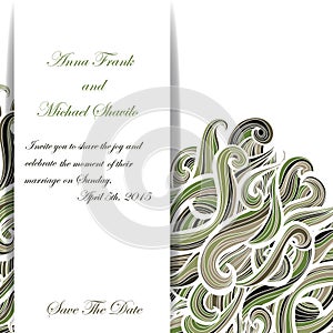Curly military vector invitation pattern