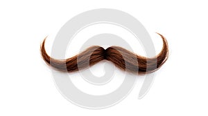 Curly moustache isolated on white background