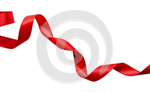 A curly red ribbon for Christmas banners and backgrounds