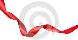 A curly red ribbon for Christmas banners and backgrounds