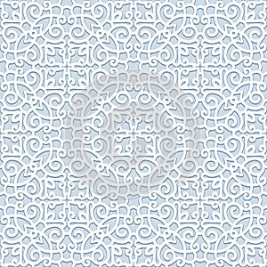 Curly seamless pattern in neutral color