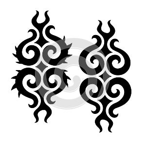 Curly tribal design elements