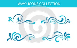 Curly wave icons