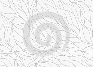 Curly waves tracery, curved lines, stylized abstract petals pattern. Seamless leaf background. Organic vector  wallpapers