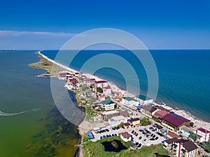 Curortnoe sea spit resort in Odessa region in Ukraine photo