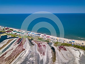 Curortnoe sea spit resort in Odessa region in Ukraine photo