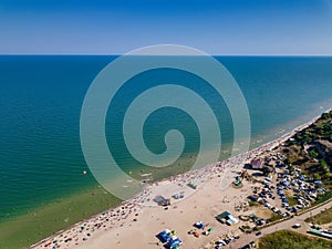 Curortnoe sea spit resort in Odessa region in Ukraine photo