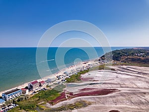 Curortnoe sea spit resort in Odessa region in Ukraine photo