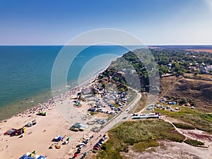 Curortnoe sea spit resort in Odessa region in Ukraine photo