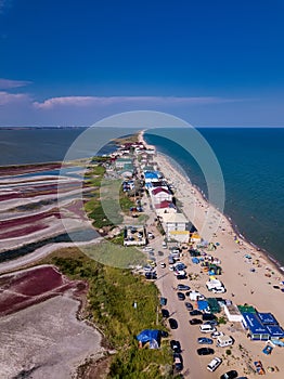 Curortnoe sea spit resort in Odessa region in Ukraine photo