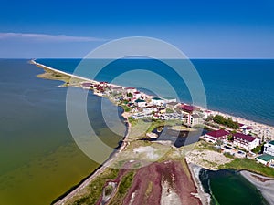 Curortnoe sea spit resort in Odessa region in Ukraine. photo