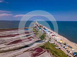 Curortnoe sea spit resort in Odessa region in Ukraine. photo