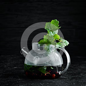 Currant and mint tea. Hot winter drinks.