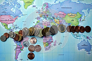 Currencies : coins from over the world