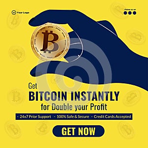 Bitcoin instantly banner design photo