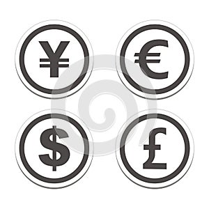 Currency circle sticker sets