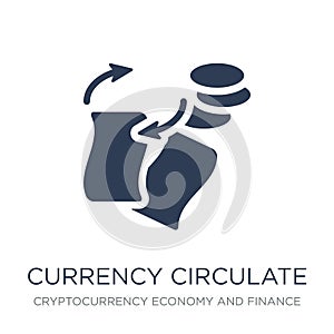 currency circulate icon. Trendy flat vector currency circulate i photo