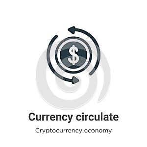 Currency circulate vector icon on white background. Flat vector currency circulate icon symbol sign from modern cryptocurrency