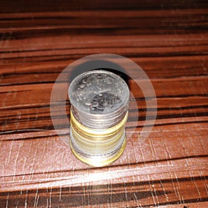 Currency coins say chillar in India photo