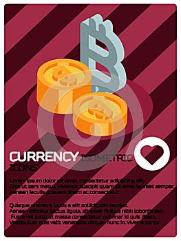 Currency color isometric poster