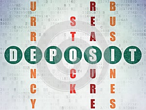 Currency concept: Deposit in Crossword Puzzle