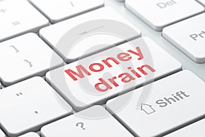 Currency concept: Money Drain on computer keyboard background